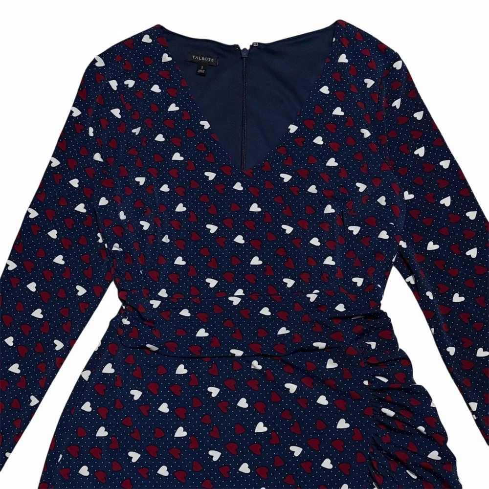 TALBOTS NWT Heart Print A-Line Jersey Sheath Dress 2 - Picture 3 of 15